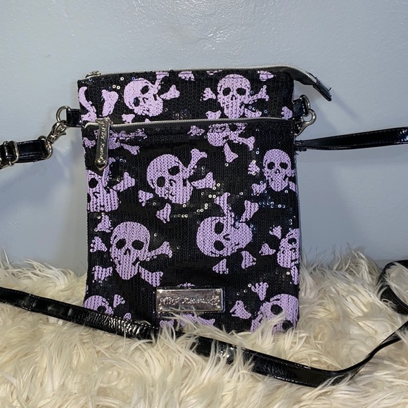 Betsey Johnson Handbags - betsey johnson skull and crossbones crossbody bag